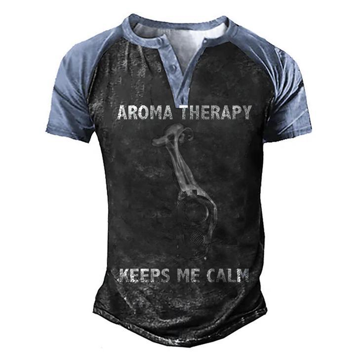 Aroma Therapy - Keeps Me Calm Men's Henley Shirt Raglan Sleeve 3D Print T-shirt