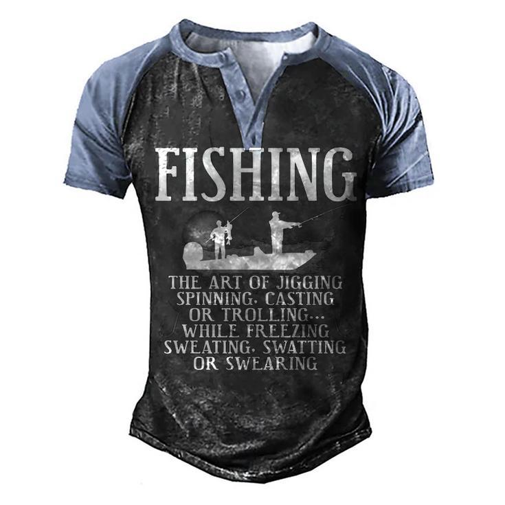 Art Of Fishing Men's Henley Shirt Raglan Sleeve 3D Print T-shirt
