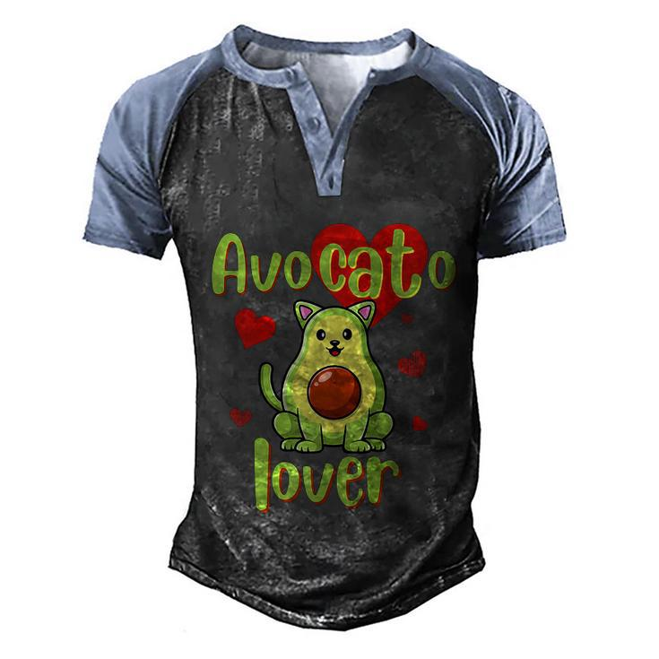 Avocato Avocado Cat Mom Cat Dad Lover Funny Cute Graphic Design Printed Casual Daily Basic Men's Henley Shirt Raglan Sleeve 3D Print T-shirt