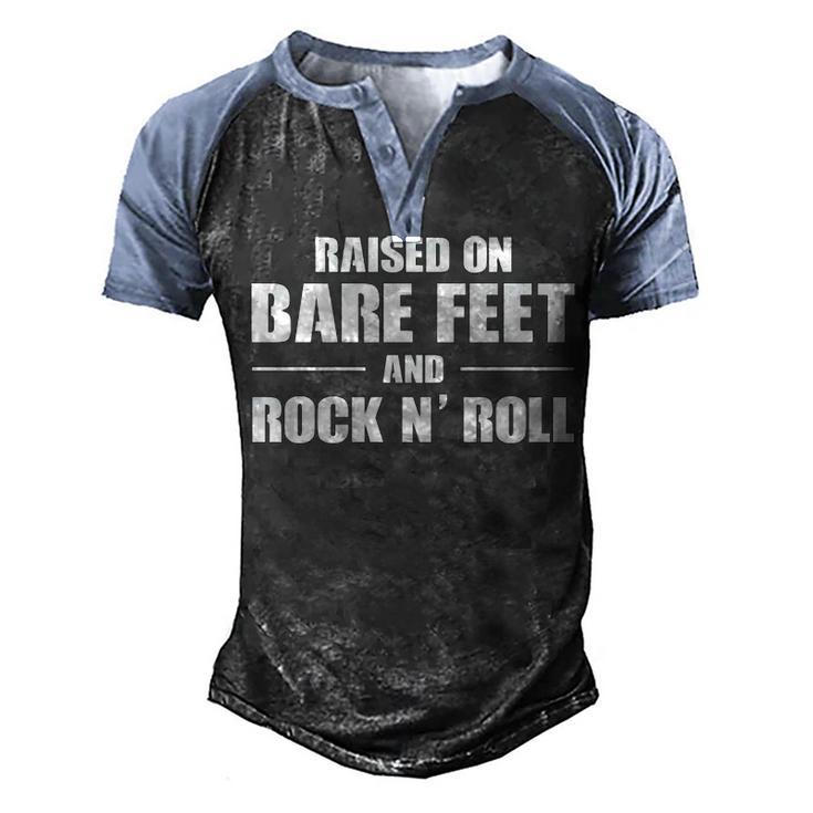 Bare Feet & Rock N Roll Men's Henley Shirt Raglan Sleeve 3D Print T-shirt