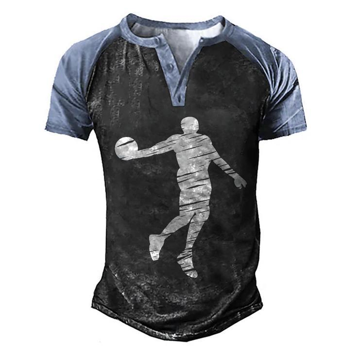 Basketball Player Retro Lines Gift Men's Henley Shirt Raglan Sleeve 3D Print T-shirt