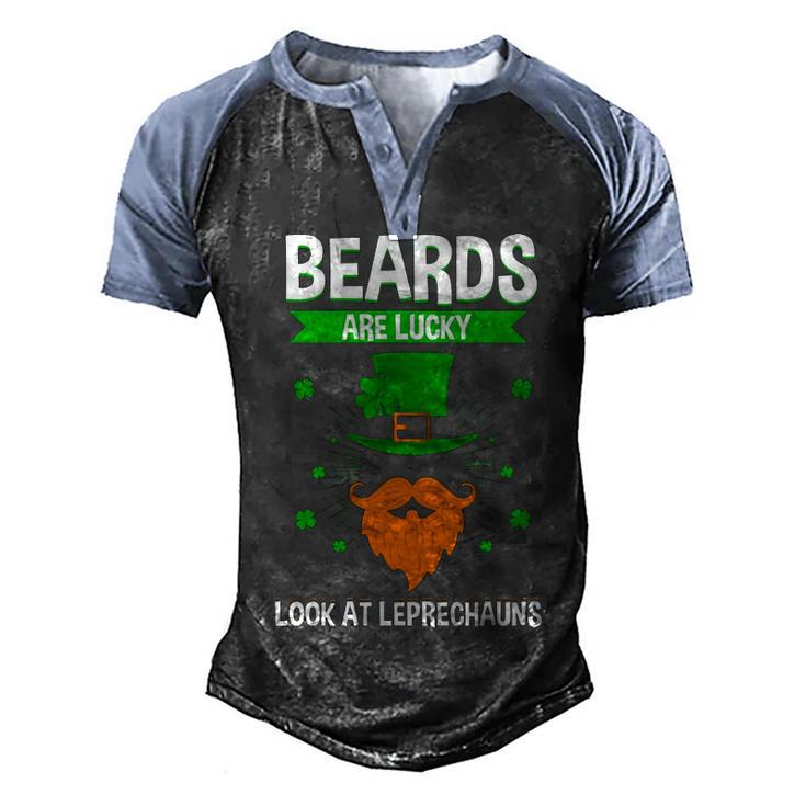 Beards Are Lucky Men's Henley Shirt Raglan Sleeve 3D Print T-shirt