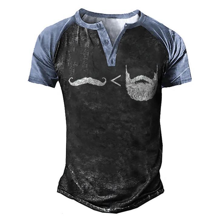 Beards - Greater Than Mustaches Men's Henley Shirt Raglan Sleeve 3D Print T-shirt
