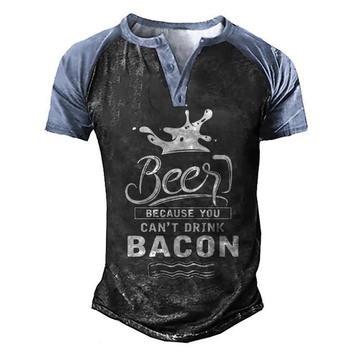 Beer Because Bacon Men's Henley Shirt Raglan Sleeve 3D Print T-shirt