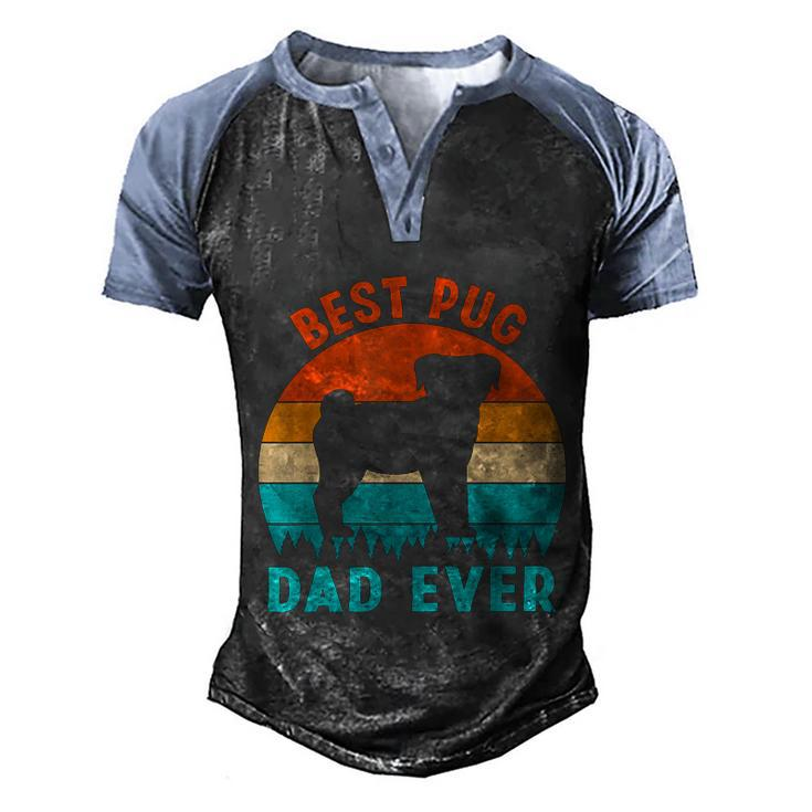 Best Pug Dad Ever Funny Gifts Dog Animal Lovers Walker Cute Graphic Design Printed Casual Daily Basic Men's Henley Shirt Raglan Sleeve 3D Print T-shirt