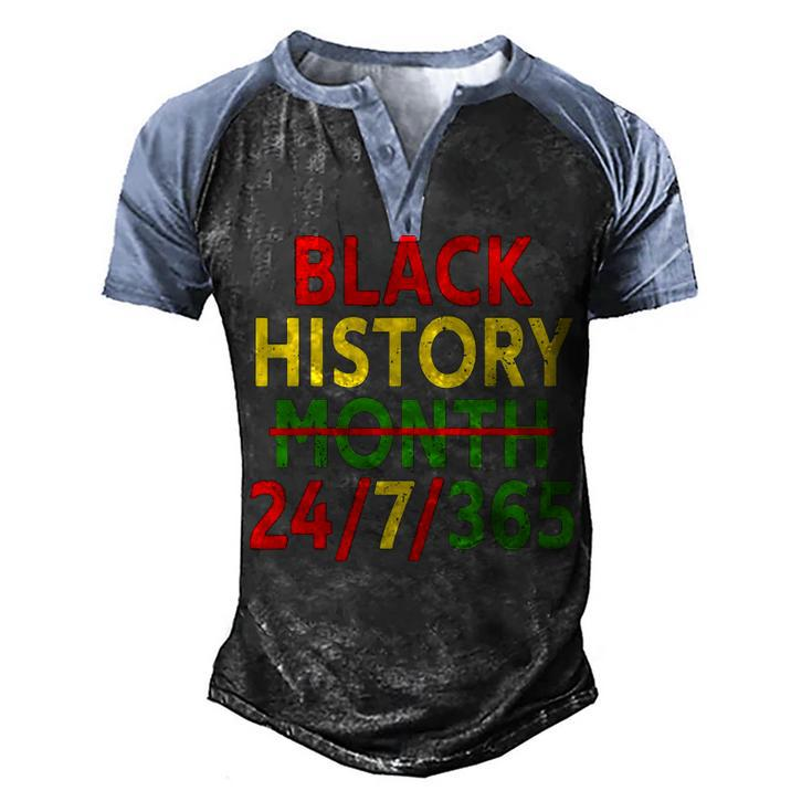 Black History Month 24 7 365 African Melanin Black Men's Henley Shirt Raglan Sleeve 3D Print T-shirt