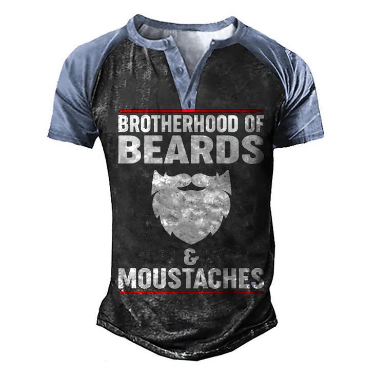 Brotherhood Beards Men's Henley Shirt Raglan Sleeve 3D Print T-shirt