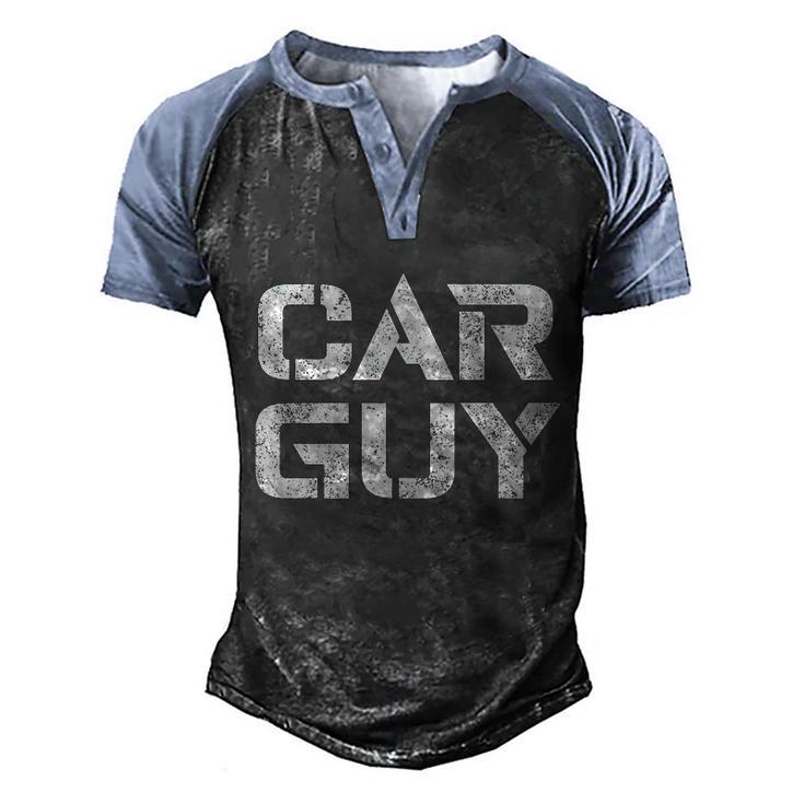 Car Guy Distressed Men's Henley Shirt Raglan Sleeve 3D Print T-shirt