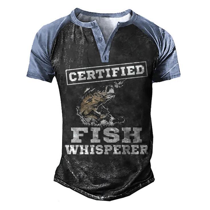 Certified Fish Whisperer V2 Men's Henley Shirt Raglan Sleeve 3D Print T-shirt