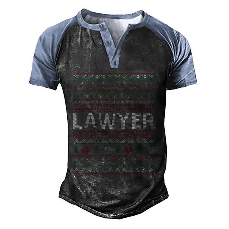 Christmas Lawyer Ugly Christmas Sweater Graphic Design Printed Casual Daily Basic Men's Henley Shirt Raglan Sleeve 3D Print T-shirt