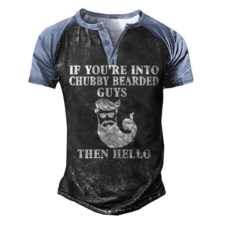 Chubby Bearded Dudes Men's Henley Shirt Raglan Sleeve 3D Print T-shirt