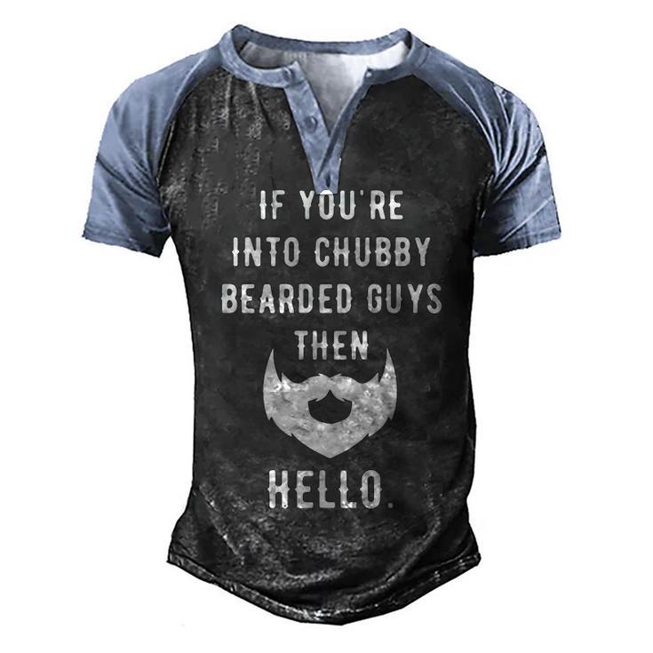 Chubby Bearded Guys Men's Henley Shirt Raglan Sleeve 3D Print T-shirt