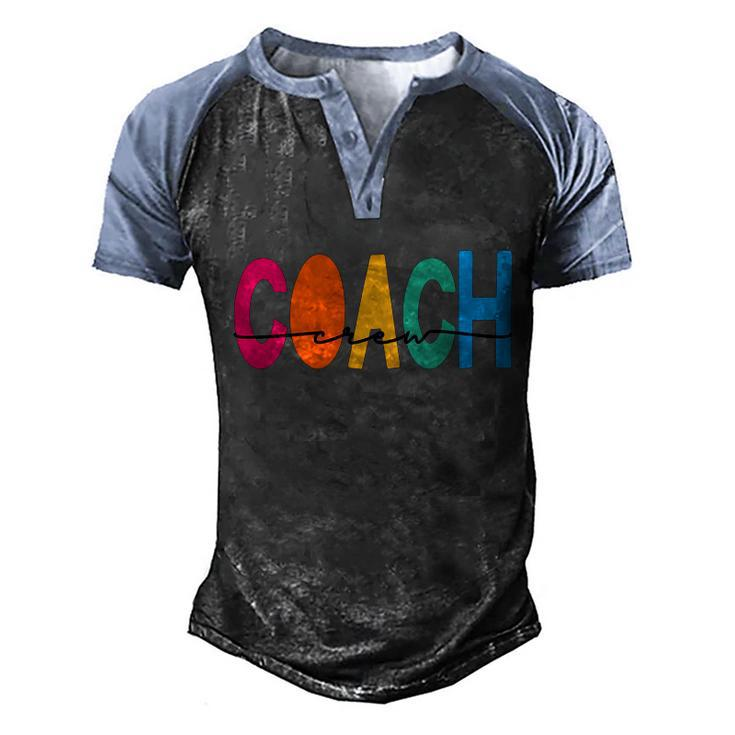 Coach Crew Instructional Coach Reading Career Literacy Pe Gift Men's Henley Shirt Raglan Sleeve 3D Print T-shirt