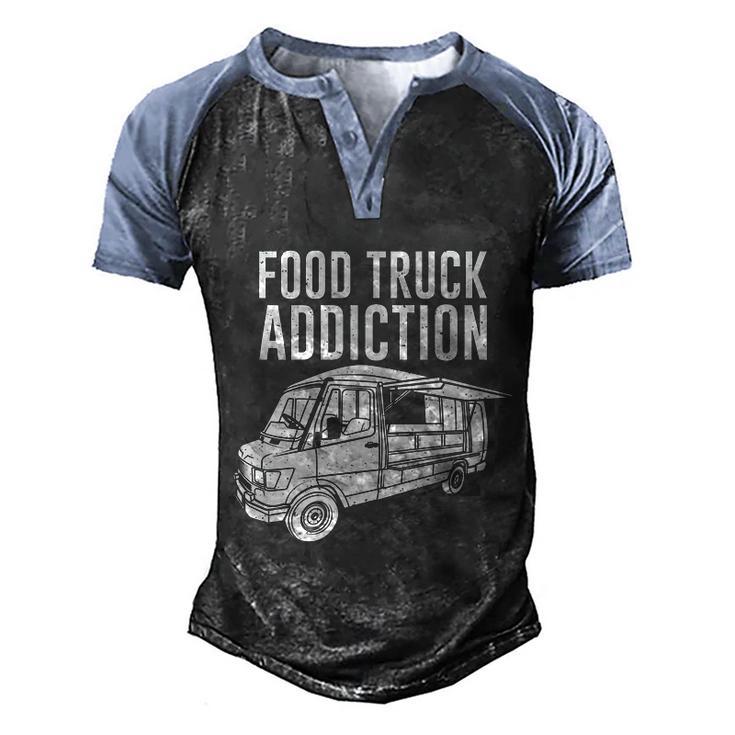 Cool Food Truck Gift Funny Food Truck Addiction Gift Men's Henley Shirt Raglan Sleeve 3D Print T-shirt