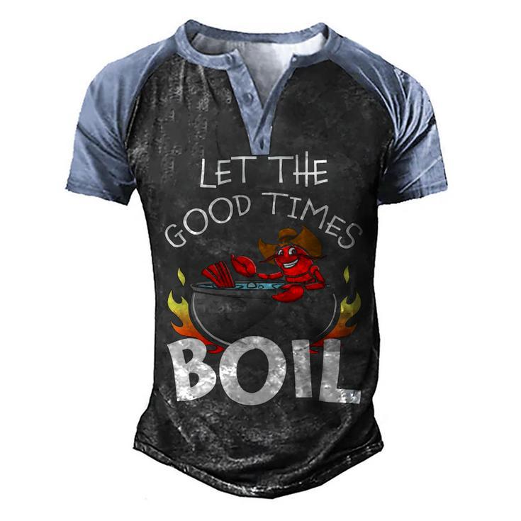 Crawfish Let The Good Times Boil Crayfish Men's Henley Shirt Raglan Sleeve 3D Print T-shirt