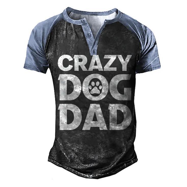 Crazy Dog Dad V2 Men's Henley Shirt Raglan Sleeve 3D Print T-shirt