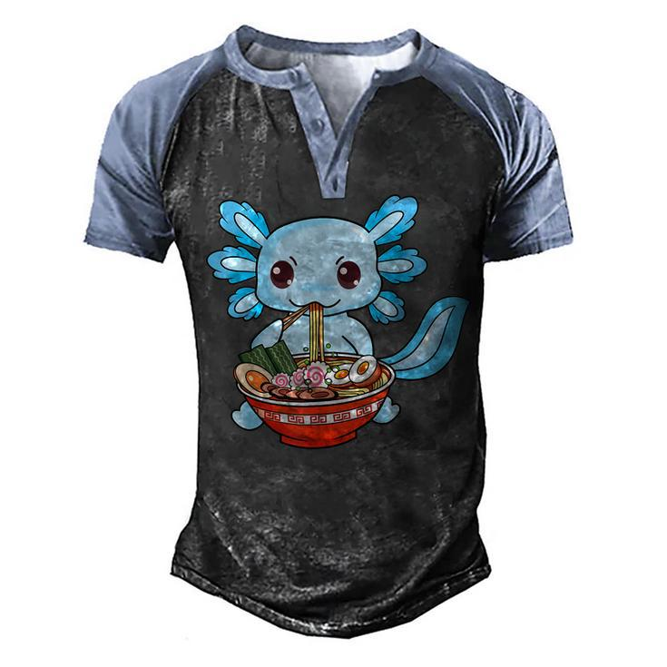 Cute Axolotl Ramen Noodles Anime Kawaii Kids Boys N Girl Men's Henley Shirt Raglan Sleeve 3D Print T-shirt