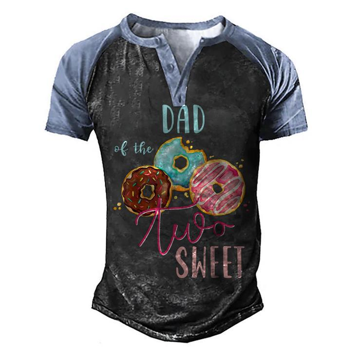 Dad Sweet Two Donut Birthday Party Theme Girl Men's Henley Shirt Raglan Sleeve 3D Print T-shirt