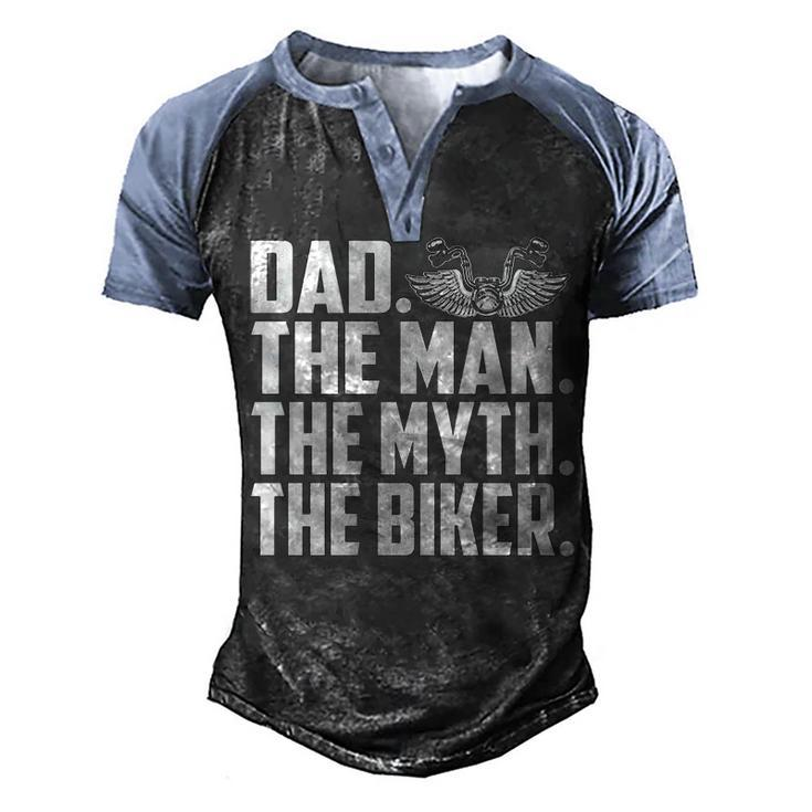 Dad The Biker Men's Henley Shirt Raglan Sleeve 3D Print T-shirt