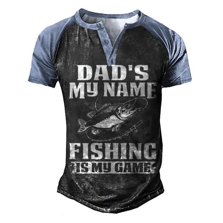 Dads The Name Fishing Men's Henley Shirt Raglan Sleeve 3D Print T-shirt