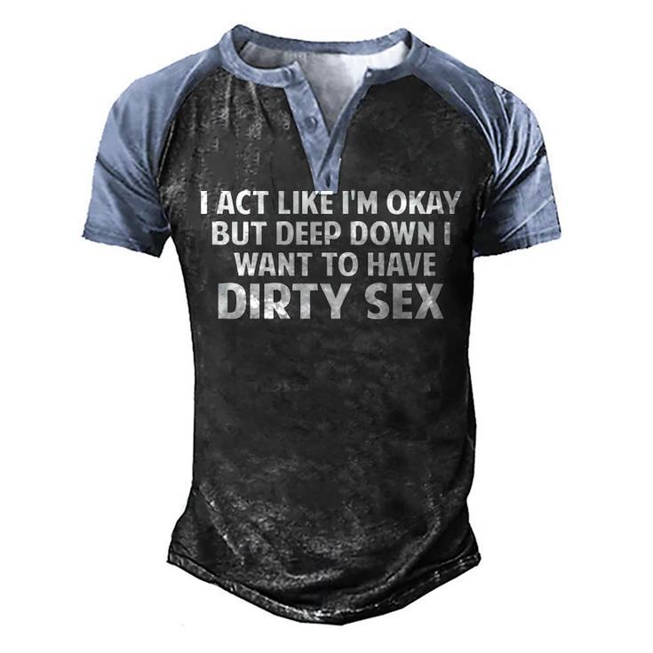 Deep Down V2 Men's Henley Shirt Raglan Sleeve 3D Print T-shirt
