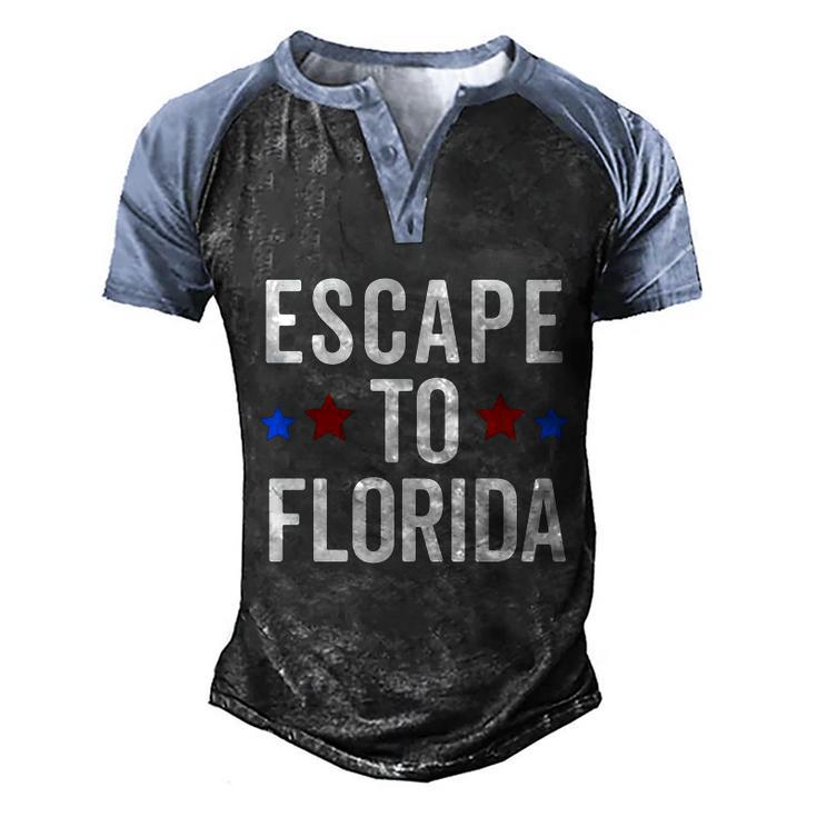 Desantis Escape To Florida Cute Gift Meaningful Gift Men's Henley Shirt Raglan Sleeve 3D Print T-shirt