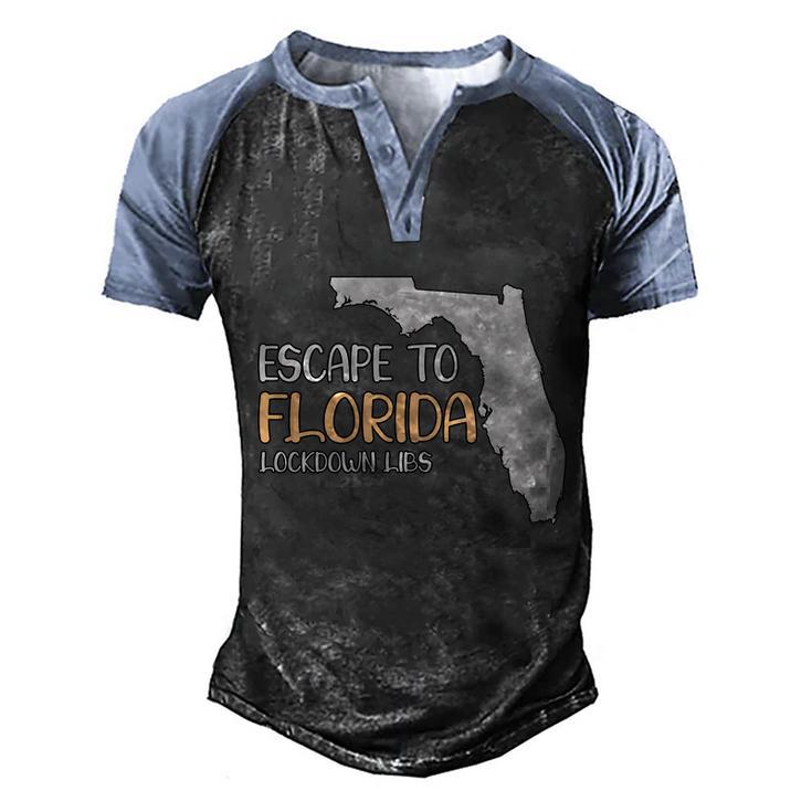 Desantis Escape To Florida Cute Gift Men's Henley Shirt Raglan Sleeve 3D Print T-shirt
