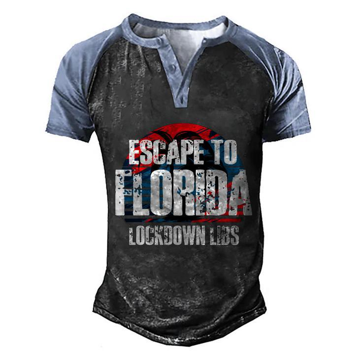 Desantis Escape To Florida Gift V2 Men's Henley Shirt Raglan Sleeve 3D Print T-shirt