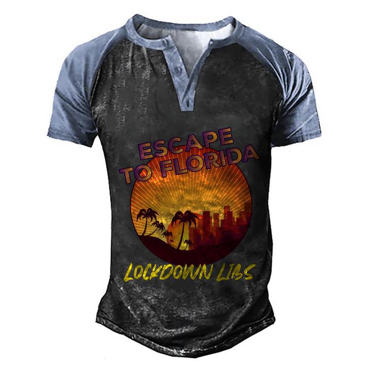 Desantis Escape To Florida Great Gift V2 Men's Henley Shirt Raglan Sleeve 3D Print T-shirt