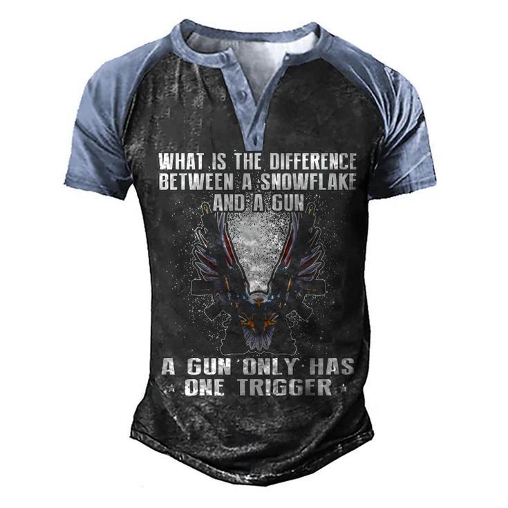 Difference Snowflake Men's Henley Shirt Raglan Sleeve 3D Print T-shirt