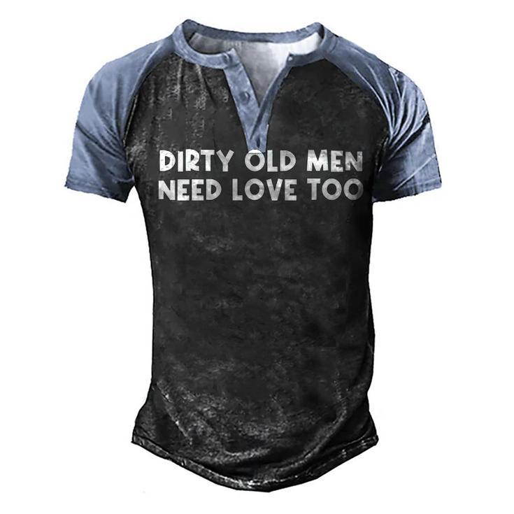Dirty Old Men Men's Henley Shirt Raglan Sleeve 3D Print T-shirt