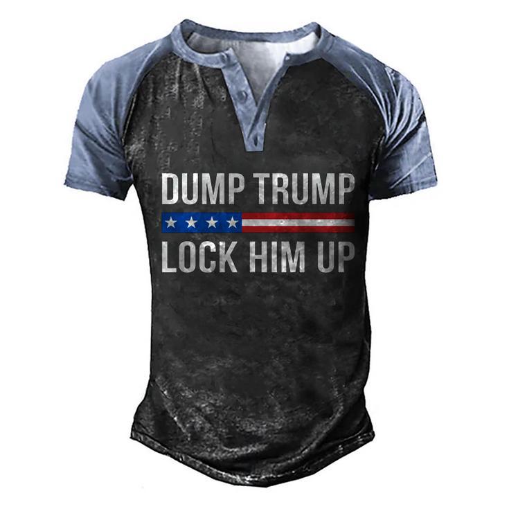 Dump Trump Gift Lock Him Up Gift Men's Henley Shirt Raglan Sleeve 3D Print T-shirt