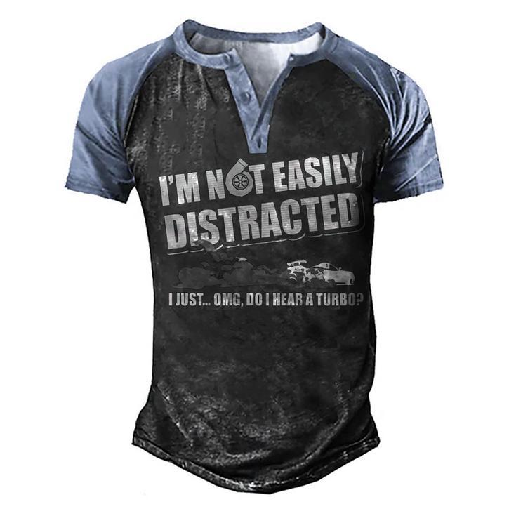 Easily Distracted - Turbo Men's Henley Shirt Raglan Sleeve 3D Print T-shirt