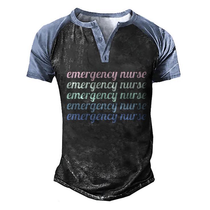 Emergency Nurse Gift Men's Henley Shirt Raglan Sleeve 3D Print T-shirt