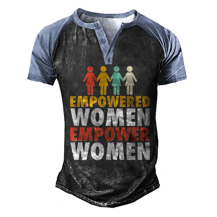 Empowered Women Empower Women Vintage Colors Graphic Design Printed Casual Daily Basic Men's Henley Shirt Raglan Sleeve 3D Print T-shirt