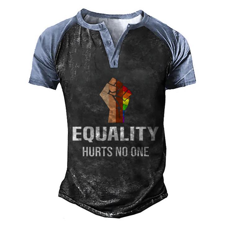 Equality Hurts No One Lgbt Human Rights Gift Men's Henley Shirt Raglan Sleeve 3D Print T-shirt