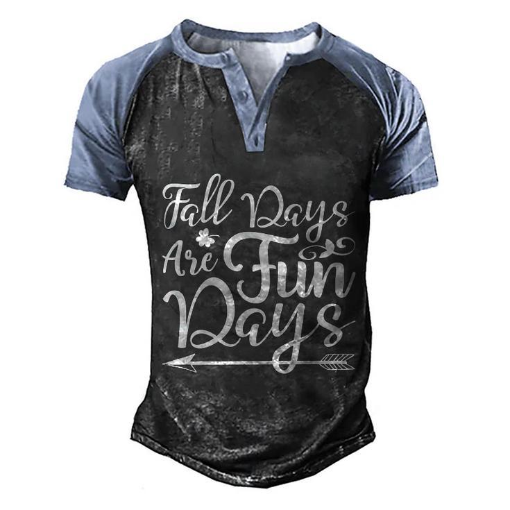 Fall Days Are Fun Days Halloween Quote Graphic Design Printed Casual Daily Basic Men's Henley Shirt Raglan Sleeve 3D Print T-shirt