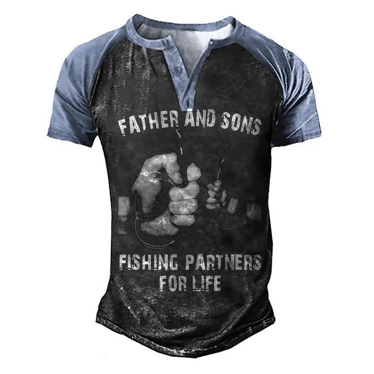 Father & Sons - Fishing Partners Men's Henley Shirt Raglan Sleeve 3D Print T-shirt