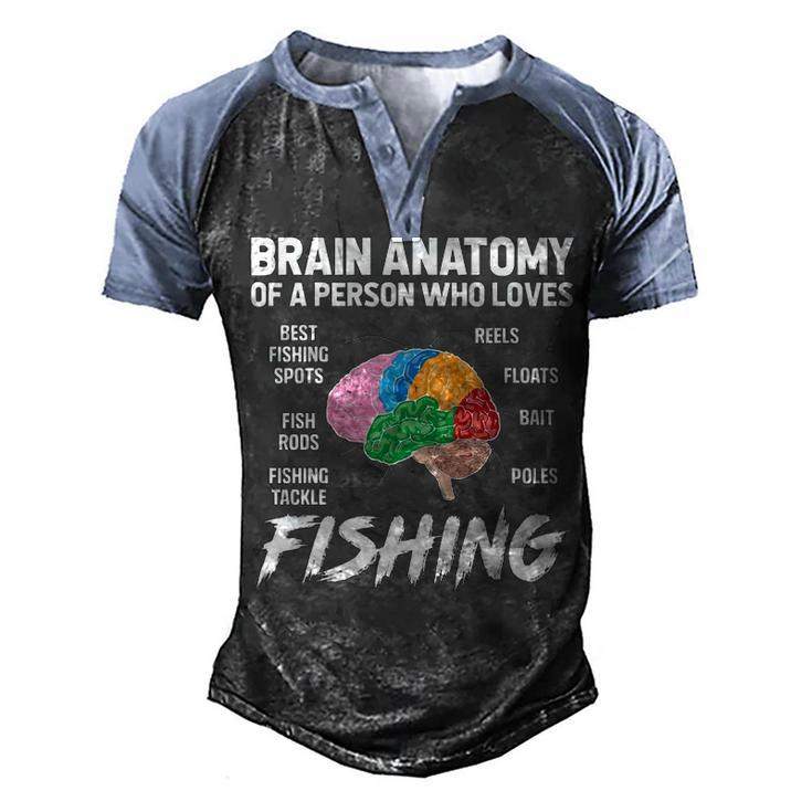 Fishing Brain Men's Henley Shirt Raglan Sleeve 3D Print T-shirt
