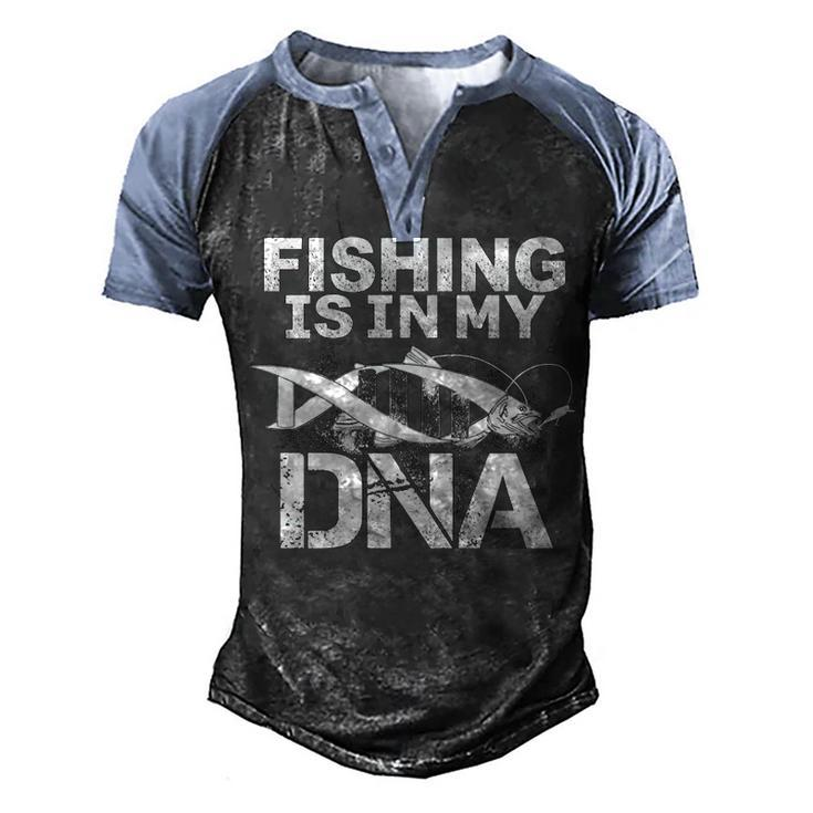 Fishing - Dna Men's Henley Shirt Raglan Sleeve 3D Print T-shirt