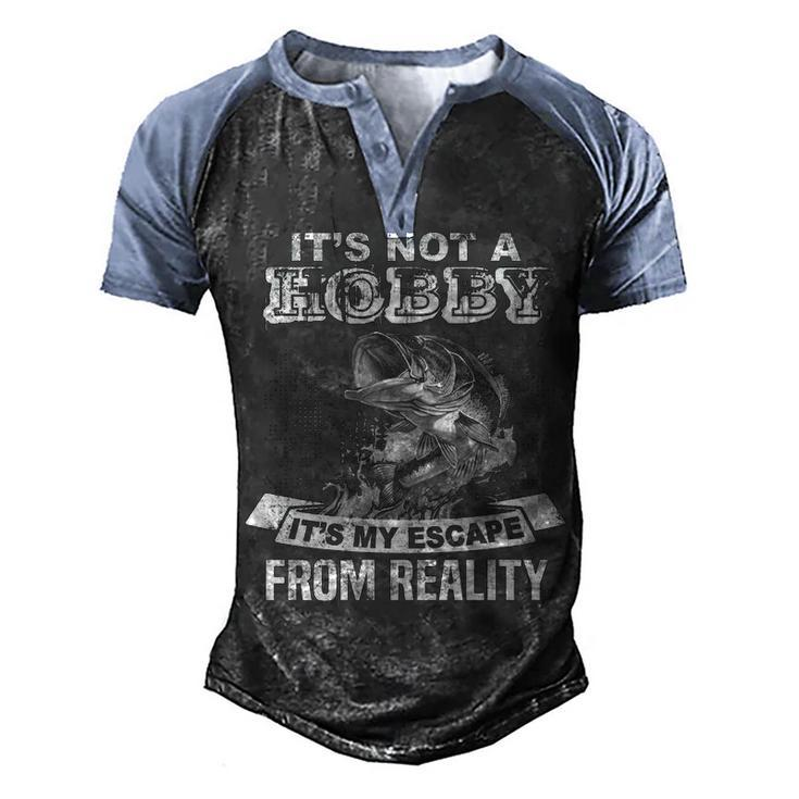 Fishing - Escape From Reality Men's Henley Shirt Raglan Sleeve 3D Print T-shirt
