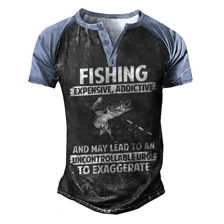 Fishing - Expensive Addictive Men's Henley Shirt Raglan Sleeve 3D Print T-shirt