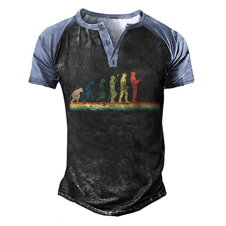 Fishing Fisher Fish Funny Evolution Gift Men's Henley Shirt Raglan Sleeve 3D  Print T-shirt - Thegiftio