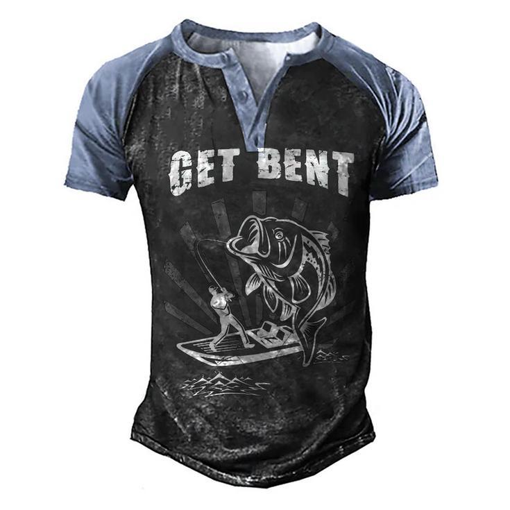Fishing - Get Bent Men's Henley Shirt Raglan Sleeve 3D Print T-shirt