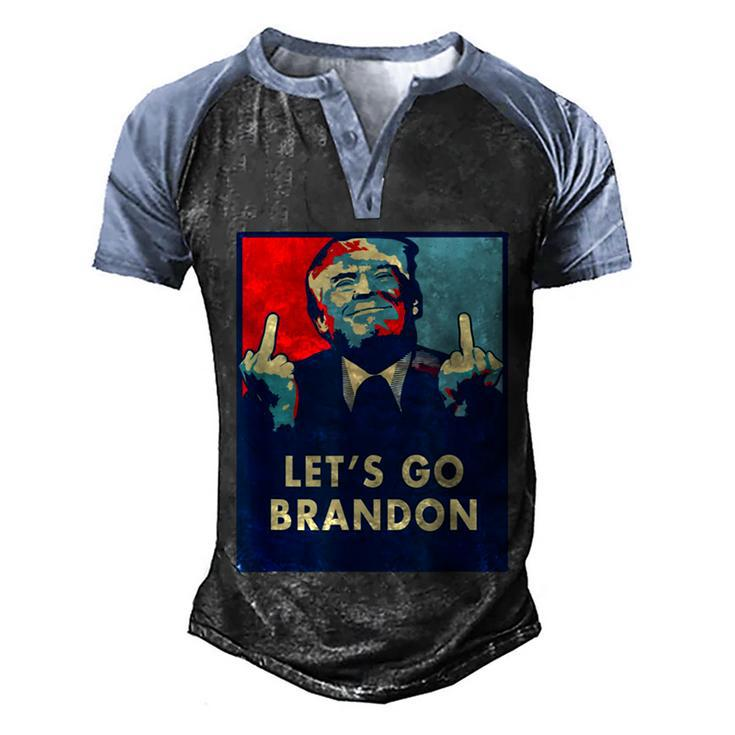 Funny Anti Biden Donald Trump Let’S Go Brandon Men's Henley Shirt Raglan Sleeve 3D Print T-shirt