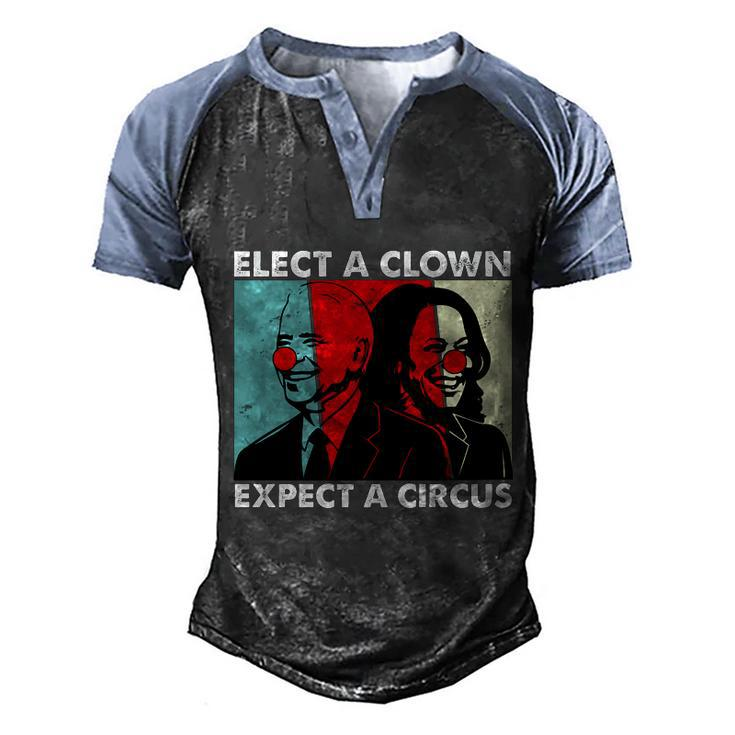 Funny Anti Biden Elect A Clown Expect A Circus Anti Joe Biden Design Men's Henley Shirt Raglan Sleeve 3D Print T-shirt