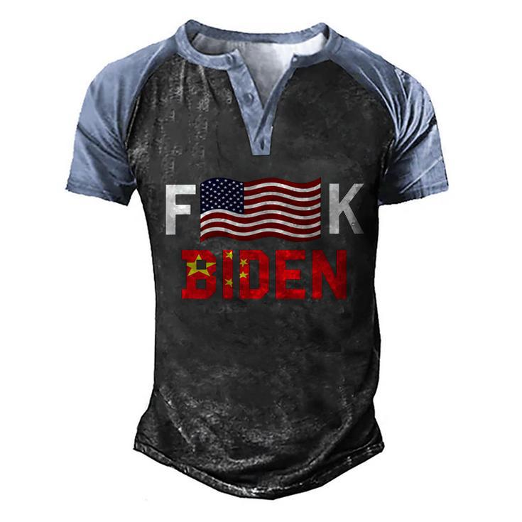 Funny Anti Biden Fjb Bare Shelves Bareshelves Biden Sucks Political Humor Men's Henley Shirt Raglan Sleeve 3D Print T-shirt