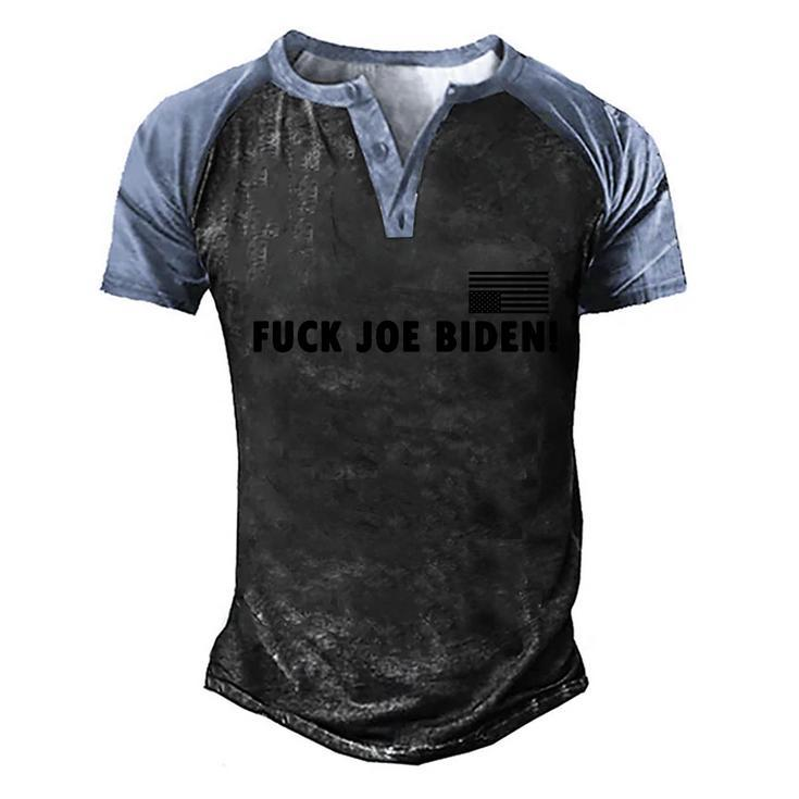 Funny Anti Biden Fjb Bareshelves Impeach Joe Biden Political Men's Henley Shirt Raglan Sleeve 3D Print T-shirt