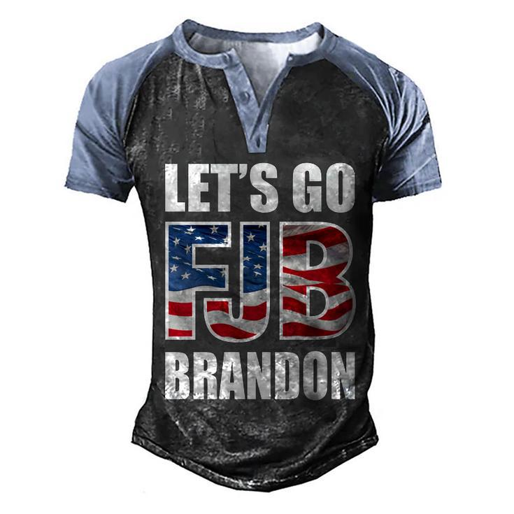 Funny Anti Biden Fjb Lets Go Brandon Fjb Flag Image Apparel Men's Henley Shirt Raglan Sleeve 3D Print T-shirt