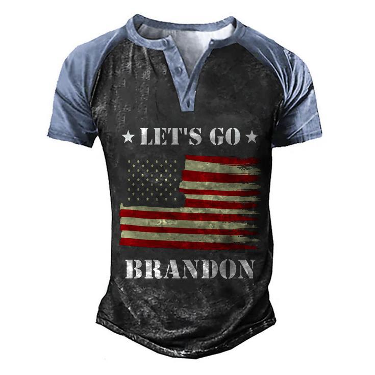 Funny Anti Biden Fjb Lets Go Brandon Let Go Brandon American Flag Republic Men's Henley Shirt Raglan Sleeve 3D Print T-shirt